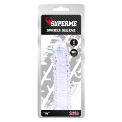 Superme Gaine de pénis Swirls 16 x 4cm Transparente
